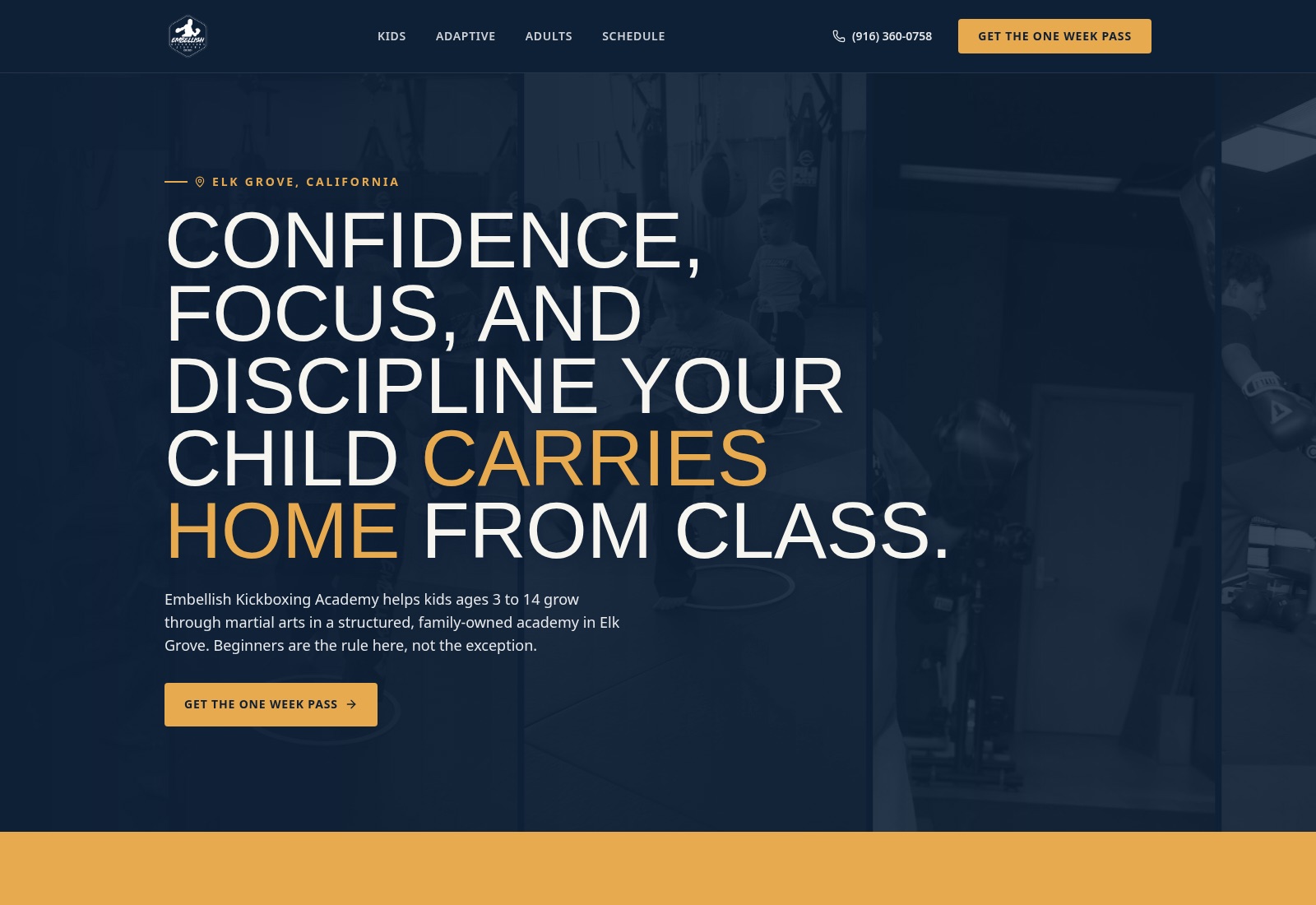 The Embellish Kickboxing Academy website.